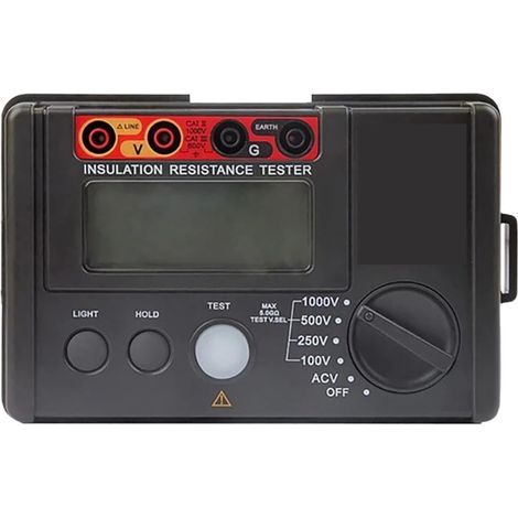 Testeur de résistance numérique, Testeur de résistance d'isolation 1000V, Affichage LCD, 2000 Points, Megger, Plage Automatique, testeur Ohm, mégohmmètre, voltmètre