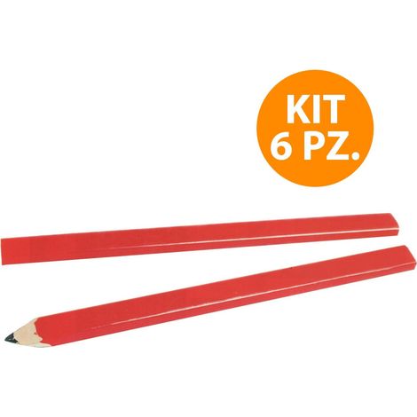 Trade Shop - Lápices Lápices Paquete De 6 Lápices Para Ebanista Albañil Carpintero Herrero - (1/2)