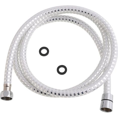 Flessibile doccia PVC Bianco/Argento 2,00 metri (1/2)