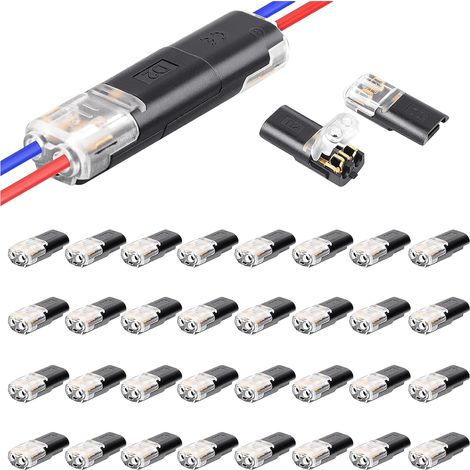 Connecteur Étanche 12V 2 Pôles pour Câbles 18-22 AWG  Lot de 40 pièces, connexion à sertir rapide, étanche résistant à l'humidité pour installations 12V automobiles (1/5)