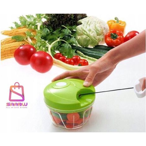 Hachoir à légumes manuel à cordon – Trancheuse à oignons et à ail avec 6 lames en acier inoxydable – 0,5 L – Antidérapant – Hachoir – Hachoir manuel – Hachoir à légumes – Blanc – 08059 (1/5)