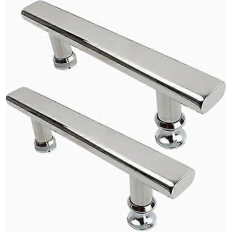 2 poignées de porte de douche en acier inoxydable chromé 145 mm (1/5)