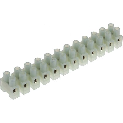 Bornier de raccordement RS PRO, 12 pôles , 15mm, A visser, 50A ( Prix pour Paquet de 5 ) (1/3)