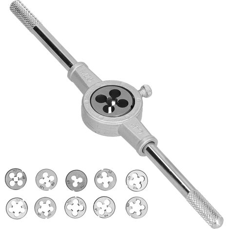 Kit de 10 filières métriques en acier pour roulements avec 1 clé pour outils de réparation de filetage mâle