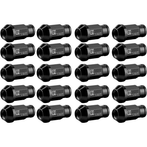 Boulons de roue de voiture, écrous de moyeu de roue de course en aluminium M12X1,5 (noir) (1/5)