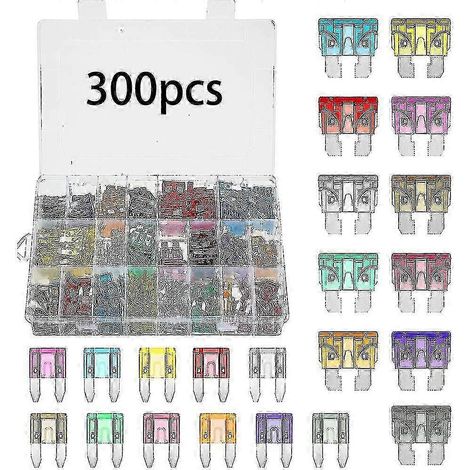 Compatible avec les fusibles automobiles standard 2025 en paquet de 300 pièces : 2A, 3A, 5A, 7,5A, 10A, 15A, 20A, 25A, 30A, 35A, 40A. (1/3)