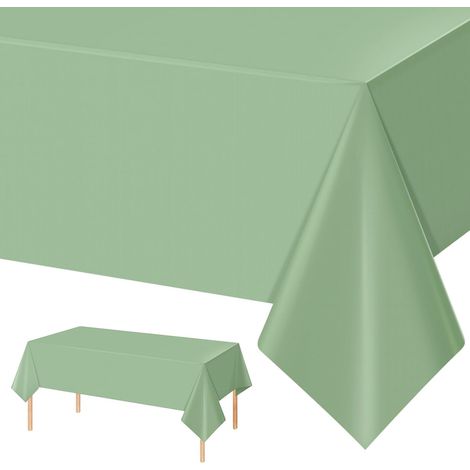 Lot de 2 Nappes Vert Olive (137x274 cm) - Hydrofuges, Couleur Unie, Adaptées pour les Fêtes et un Usage Quotidien (1/5)