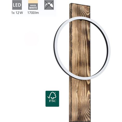 Applique Moderna Boyal Acciaio Nero 1 Luce Led Integrato 12W (1/5)