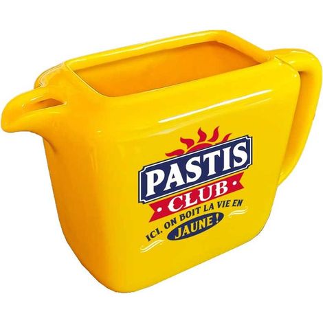 Broc en céramique - STC - Pastis Club - Jaune - 1 L - 14 x 9 x 23 cm - Céramique - Adulte (1/3)