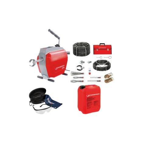 ROTHENBERGER R600 + Kit de spirales/outils + ROWONAL dissolvant de rouille 5 l + Lunettes de protection - 19173-72140-Set (1/5)