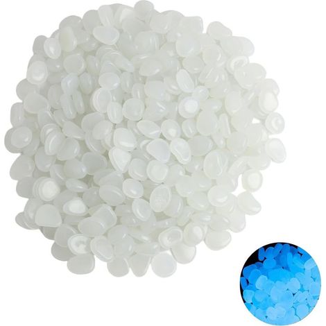 300 Pièces Galets Phosphorescents Blancs Phosphorescents, Pierre Lumineuse, Galet Lumineux, Galets Lumineux Cailloux, Cailloux Lumineux pour Décoration, Galets Phosphorescents Écologiques pour Jardin (1/5)