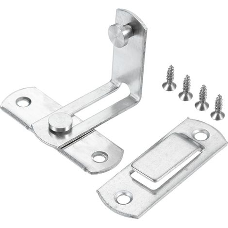 Verrou de porte à 90 degrés avec vis Verrou de porte coulissante pour portail, salle de bain, WC, jardin, fenêtre (1/5)