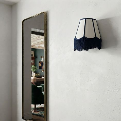 Aplique de Pared Blanco y Azul con Flecos  Serie YARA II (1/5)
