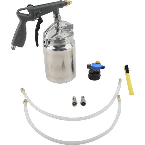 Kit de pistolet de pulvérisation de sous-couche avec ventouse, tuyaux droits à 360 degrés pour revêtement de revêtement de lit de camion, sous-couche caoutchoutée (1/2)