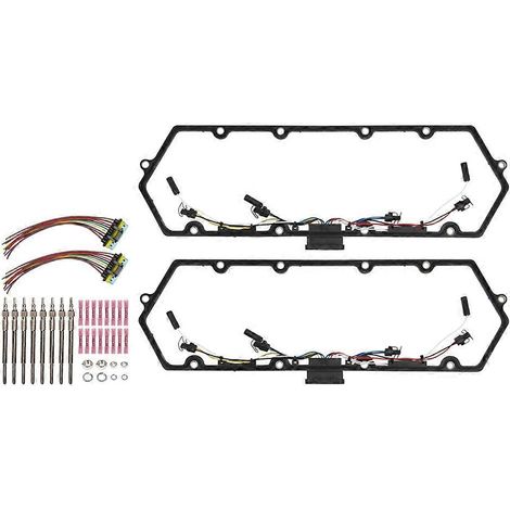 Joints de cache-culbuteurs F81Z-6584-AA avec faisceau et jeu de bougies de préchauffage, compatibles avec Ford Powerstroke 7.3L 99-03 F4TZ-12A342-BA F81Z6584AA (1/5)