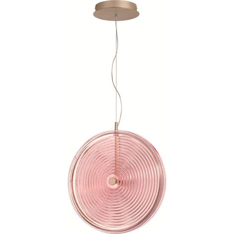 Lampada a sospensione LED JOKEY in metallo e vetro decorato ROSA 45 cm (1/4)