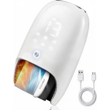Masseur de Main Intelligent avec Chaleur et Compression Masseur Électrique sans Fil pour Main avec 6 Modes, 6 Intensités, Minuterie, Refroidissement (1/5)