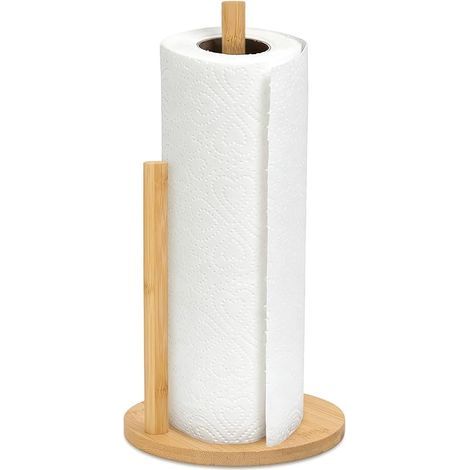 Porte Sopalin sur Pied Bois Porte Essuie Tout Support Sopalin avec Bras Antiroulis pour Papier Cuisine Compatible avec Plupart des Taille (1/5)