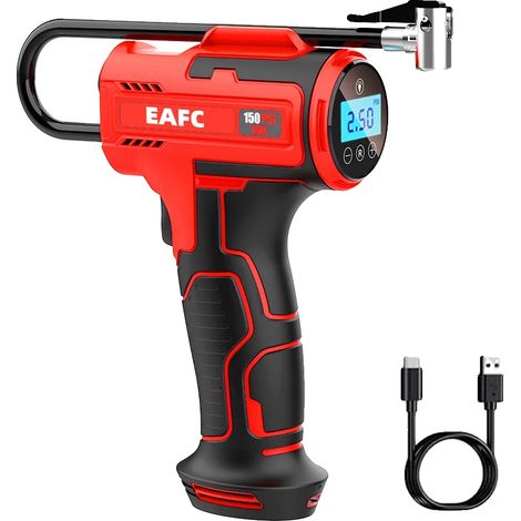Compressore d'aria, funzionamento senza fili, luce LED rossa, alimentato a batteria (1/2)