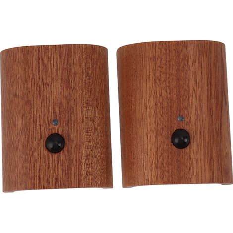 Lot de 2 veilleuses de couloir avec détecteur de mouvement intelligent, en bois, rechargeables par USB et magnétiques, pour escalier et éclairage mural LED. (1/5)