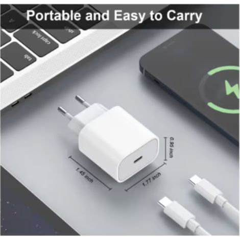 Kit de charge rapide 20 W et câble USB-C de 2 m compatible avec iPhone 15 Pro, Max et iPad 2020 (vente en gros) (1/4)