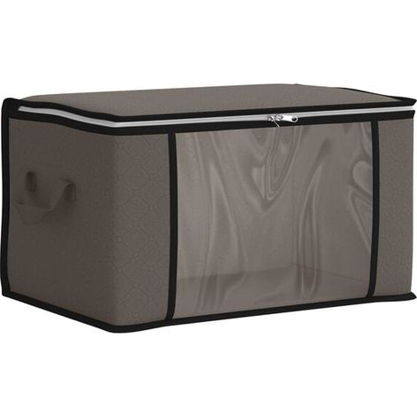 Boîte de rangement grise avec fenêtre latérale transparente (1/5)