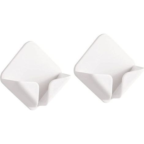 Lot de 2 supports de prise et de fixation murale - Crochets auto-adhésifs - Supports de prise murale - Multiprises - Utile comme organisateur de câbles, support de rangement pour clés (1/5)