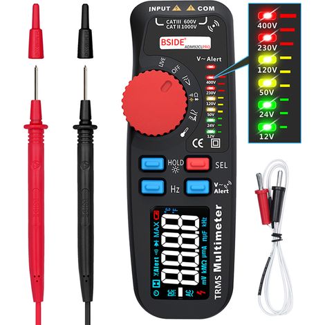 Multimètre ADM92CL PRO Mini TRMS à double mode, écran à 6 000 points, avec fonctions de maintien des données, rétroéclairage et arrêt automatique (1/5)