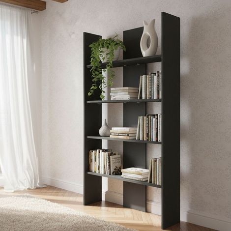 Libreria versatile: design moderno, montaggio facile, ideale per soggiorno, studio e cameretta - Basalto