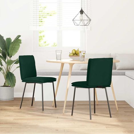 Maison Exclusive - Esszimmerstühle 2 Stk. Dunkelgrün Samt (1/5)