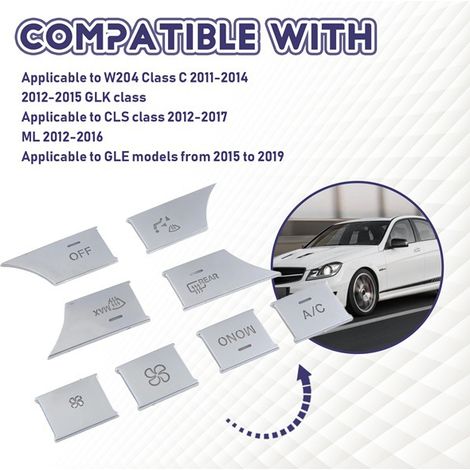 Suitable for Mercedes-Benz CE, CLS, GLK Class W204, W212 (2012-2015) - Glitter multimedia volume knob. (1/5)