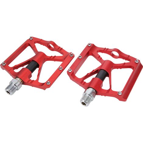 2 Pièces Pédales de Vélo en Alliage d'Aluminium Antidérapantes pour VTT Rouge (1/5)