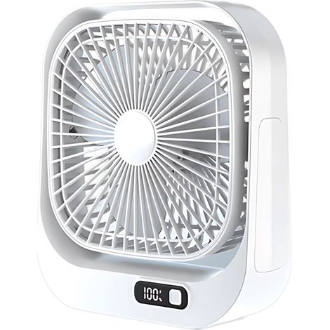 USB Tischventilator wiederaufladbar – 360° Rotation, 3 Geschwindigkeiten, LED Nachtlicht, leiser Mini Ventilator für Schlafzimmer, Büro & Camping (1/5)