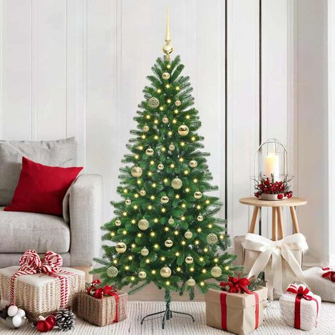 vidaXL Weihnachtsbaum mit 150 LEDs mit Ständer Grün 150 cm PE (1/5)