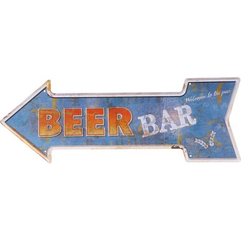 Plaque en Fer Style Rétro Occidental pour Décoration de Bar et Supermarché Fonction D'affichage de Message et Indicateur de Direction Vintage (1/5)
