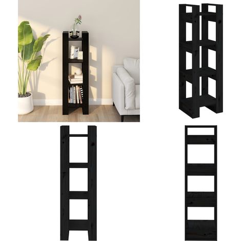 Estantería/divisor de espacios madera pino negro 41x35x125 cm - Estantería de libros - Divisor de ambientes