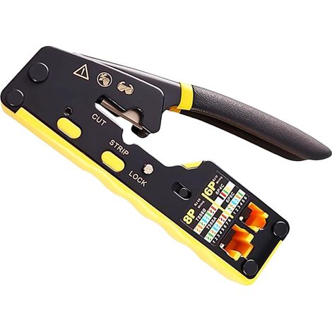 RJ45 Crimping Tool (8-Pin/6-Pin) — Suitable for RJ11/RJ12 Cutting and CAT5/CAT6/CAT7 Ethernet Cable Crimping — Electrician's Tool (1/5)