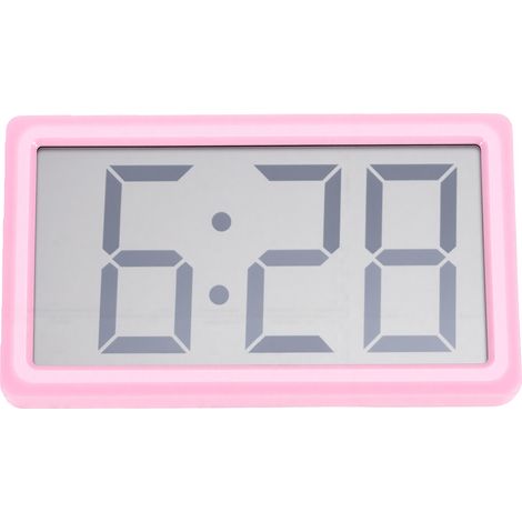 Petite horloge numérique magnétique 12 heures, légère, portable et polyvalente, idéale pour les voyages, la salle de classe, la chambre à coucher, couleur rose. (1/5)
