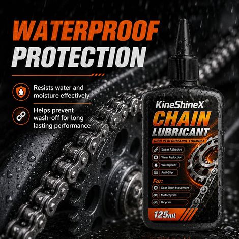 KineShineX chain lubricant, high-penetration, wear-resistant, and waterproof lubricant. (1/4)