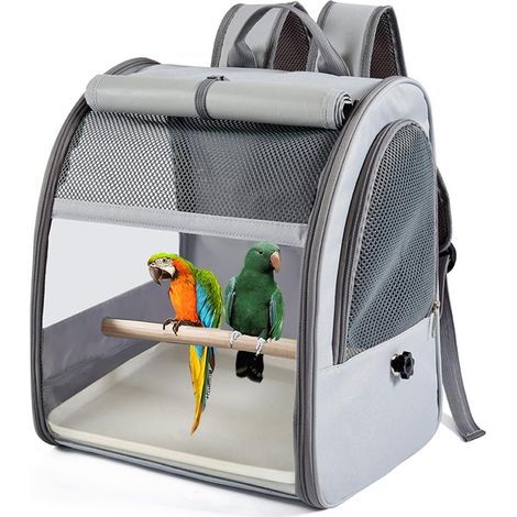 Rugzak Voor Vogelkooien - 360° Mesh Ventilatie - Draagbare Reiskooi Voor Kleine Papegaaien - 420 G - 1 Stuk (1/5)