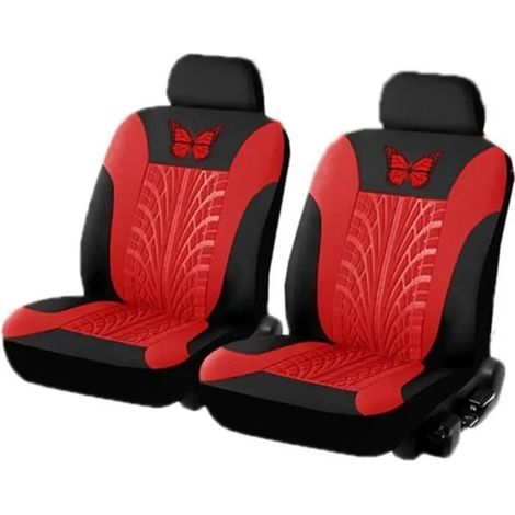 Housse Siège Voiture Ensemble de Housses de Siège Auto Universelle Couvre Sièges pour Avant et Arrière Lot de 4 Rouges