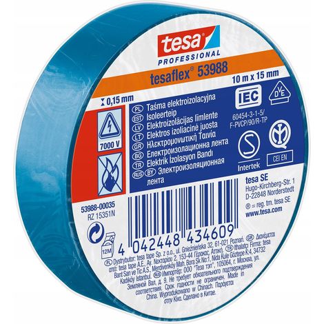 Nastro isolante blu Tesa 10 mx 15 mm (1/3)