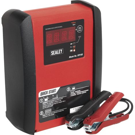 Sealey 12V Intelligent Speed Charge Battery Charger/Maintainer 10A SPI10S