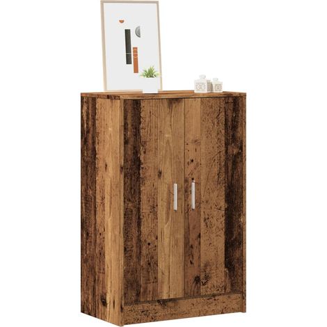 Mueble zapatero madera ingeniería madera envejecida 60x35x92 cm vidaXL