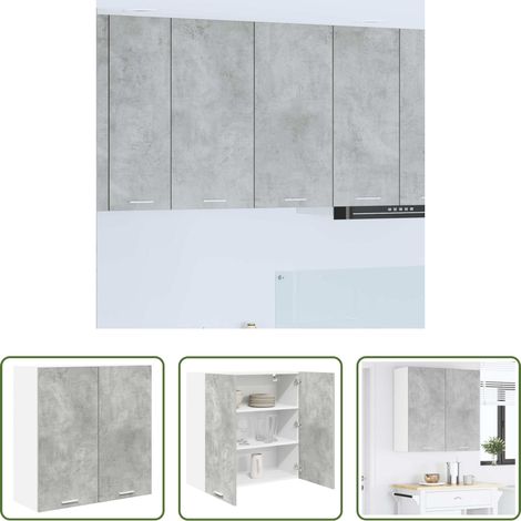 Holzwerkstoff - Hängeschrank mit Tür Beton Grau 80 x 31 x 80 cm Holzwerkstoff (1/5)