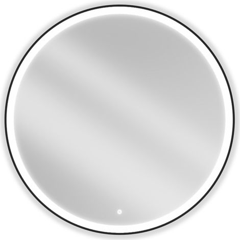 Mexen Esso espejo de ba帽o iluminado, redondo 100 cm, LED 6000K, antivaho, marco negro - 9825-100-100-611-70 (1/5)