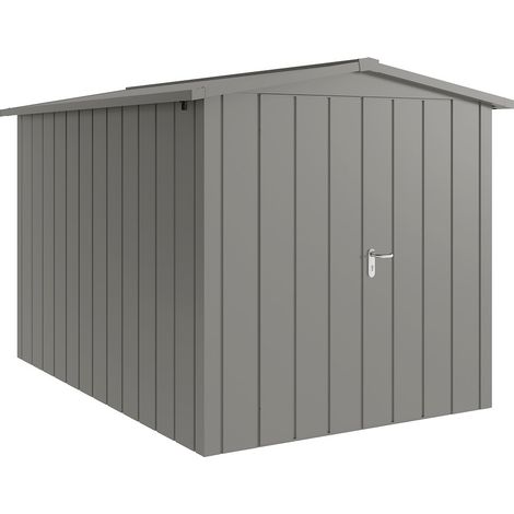 Hörmann Metall-Gerätehaus "Juno" mit Satteldach, JSD7 - Modern, 214 x 310 cm (B x T), graualuminium, 2-flüglige Tür