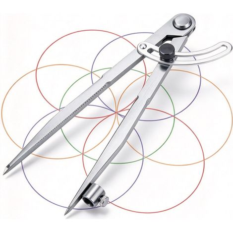 Compas de mesure 20 cm en acier inoxydable – Aile verrouillable pour marquage précis – Pour métal, bois et cuir