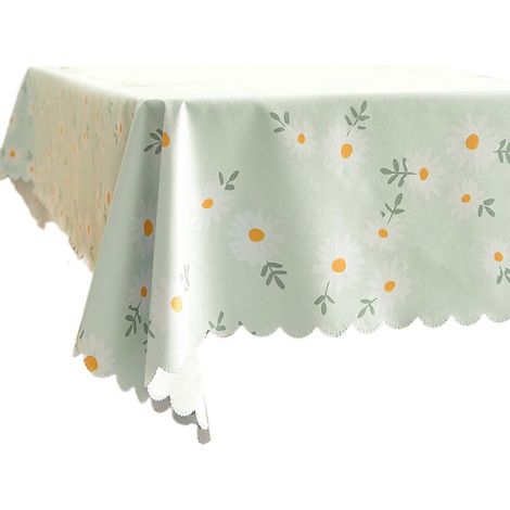 Nappe en PVC imperméable et résistante à l'huile, style champêtre, protège-table pour diverses occasions, motif petite marguerite (1/5)
