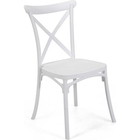 Sedia 47x51xh90 cm in Plastica Cross Bianco